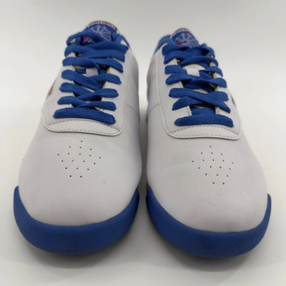 Reebok Princess White Blue Red Leather Sneakers Low Top Womens Size 11